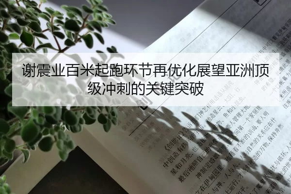 谢震业百米起跑环节再优化展望亚洲顶级冲刺的关键突破